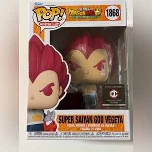 Funko Pop! Anime Dragon Ball Super Saiyan God Vegeta With Aura #1868 Common New